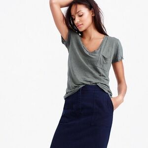 J. Crew Casual Grey Pocket Tee